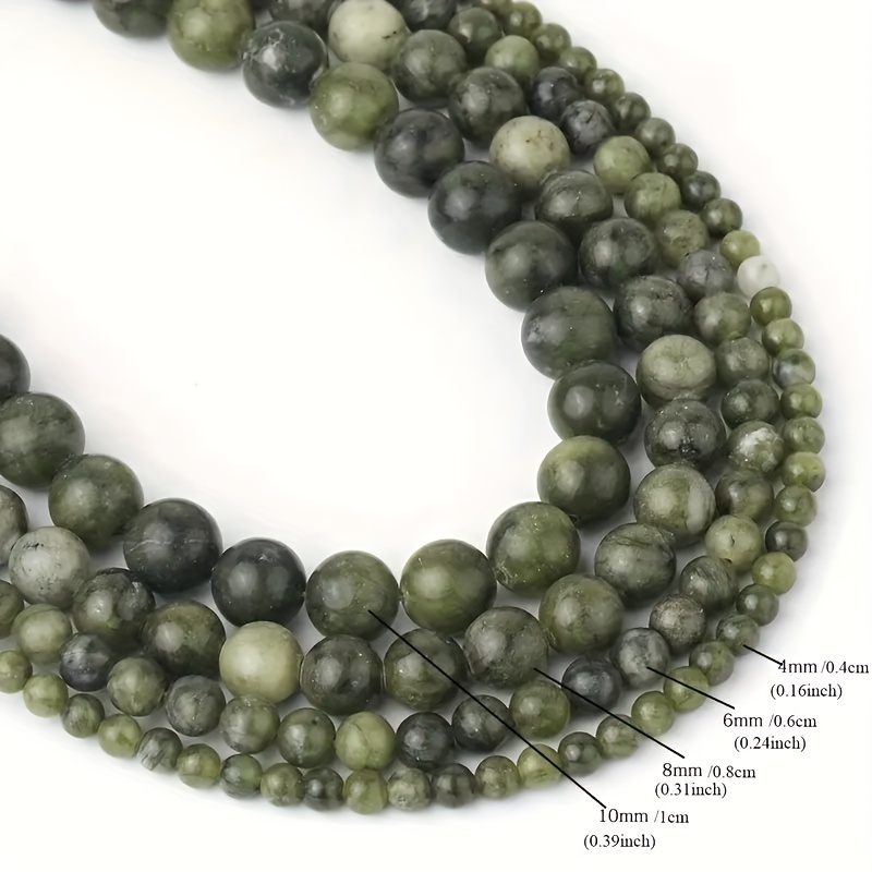 4 6 8 10mm Green Natural Stone Beads Loose Gemstones for Jewelry Making